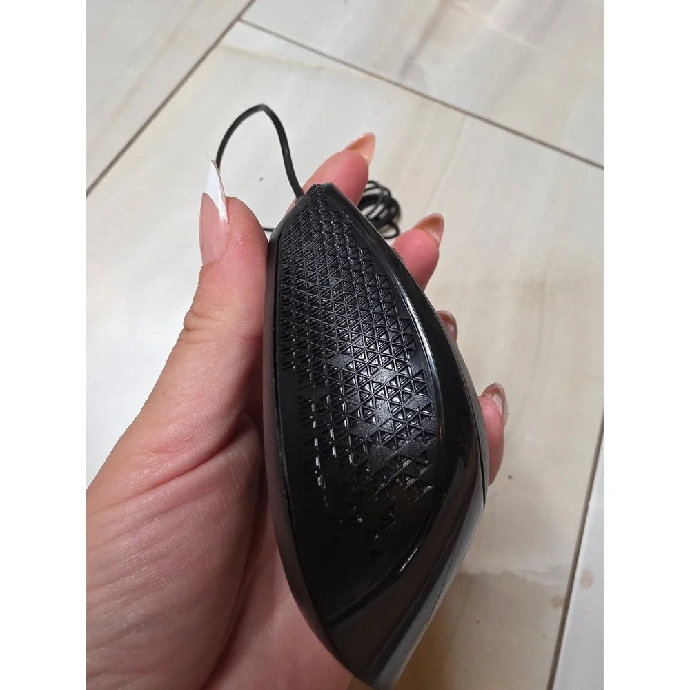 Black Wired Optical‎ USB Computer Mouse Ergonomic Textured Grip MO-205U F3